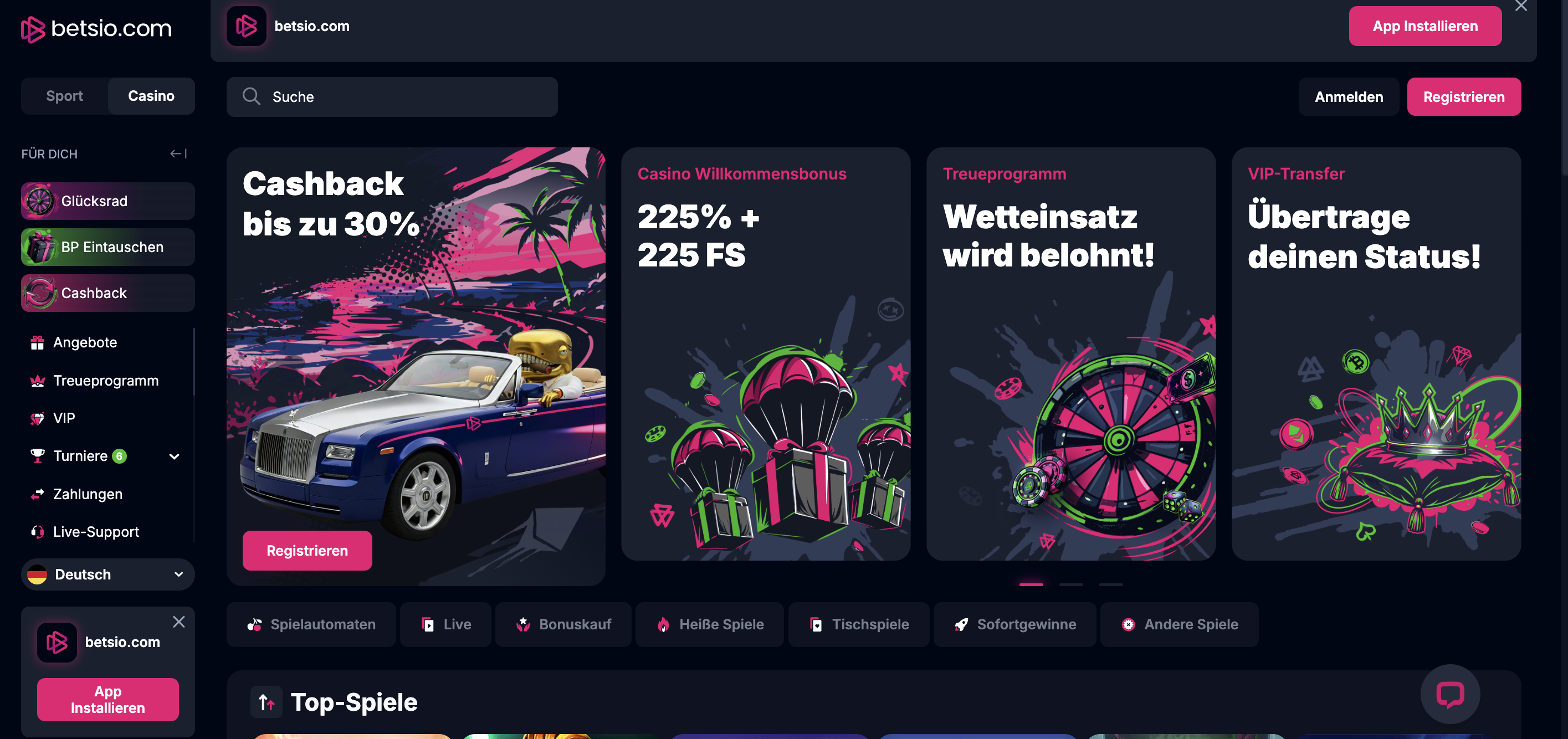 bestes online casino betsio screenshot